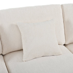 English Elm U_style Oversized Curved Chenille Sectional Sofa with Pinewood Frame for Open Living Spaces Beige WY000541AAA