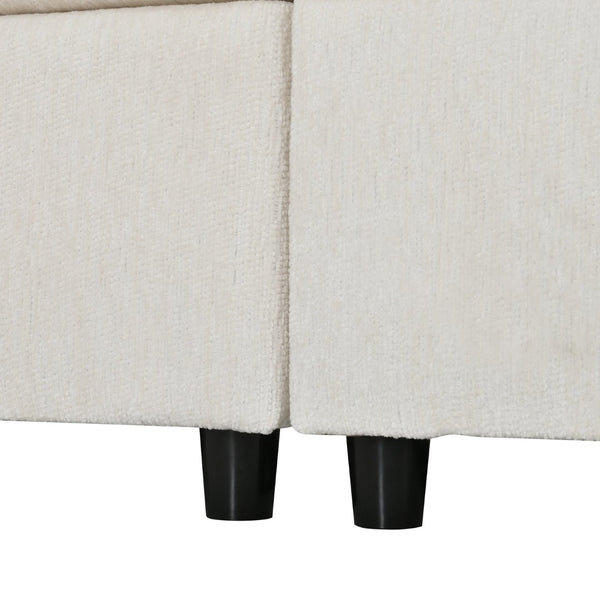 English Elm U_style Oversized Curved Chenille Sectional Sofa with Pinewood Frame for Open Living Spaces Beige WY000541AAA