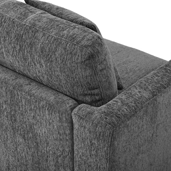 English Elm U_style Oversized Curved Chenille Sectional Sofa with Pinewood Frame for Open Living Spaces Grey WY000541AAE