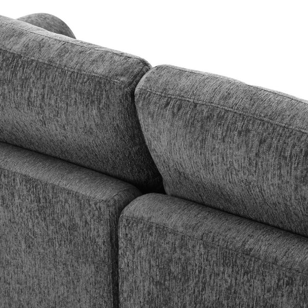 English Elm U-Style Chenille Loveseat Deep Seat Pine Frame Sofa for Living Room or Apartment Grey WY000542AAE