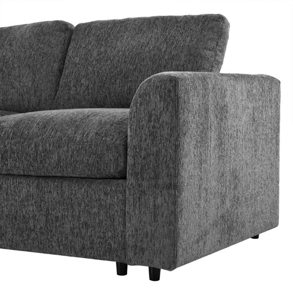 English Elm U-Style Modular Sectional Chenille Sofa Deep Seat Pine Frame Modern Living Room Grey WY000544AAE