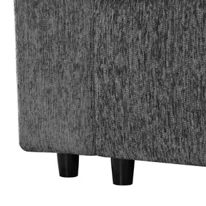 English Elm U-Style Chenille Lounge Chair Ottoman Set Solid Pine Frame Plush Armchair for Living Room Grey WY000547AAE