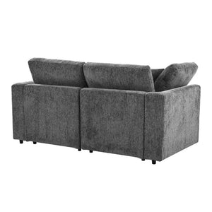 English Elm U-Style Modular Chenille Sofa Set with Pine Frame Deep Seat Living Room Seating Grey WY000549AAE