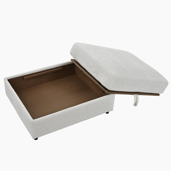 English Elm U-Style Chenille U Shaped Sectional with Storage Ottoman and Drop Down Console Beige WY000553AAA