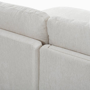 English Elm U-Style Chenille U Shaped Sectional with Storage Ottoman and Drop Down Console Beige WY000553AAA