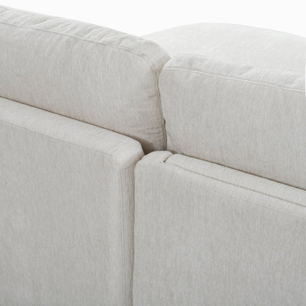 English Elm U-Style Chenille U Shaped Sectional with Storage Ottoman and Drop Down Console Beige WY000553AAA