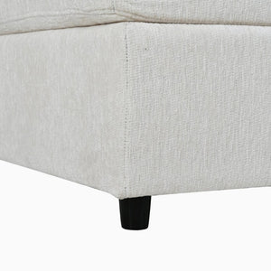 English Elm U-Style Chenille U Shaped Sectional with Storage Ottoman and Drop Down Console Beige WY000553AAA