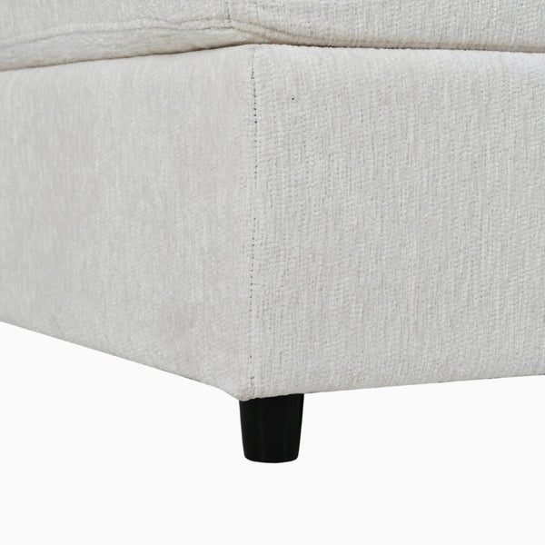 English Elm U-Style Chenille U Shaped Sectional with Storage Ottoman and Drop Down Console Beige WY000553AAA