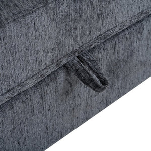 English Elm U-Style Chenille U Shaped Sectional with Storage Ottoman and Drop Down Console Grey WY000553AAE