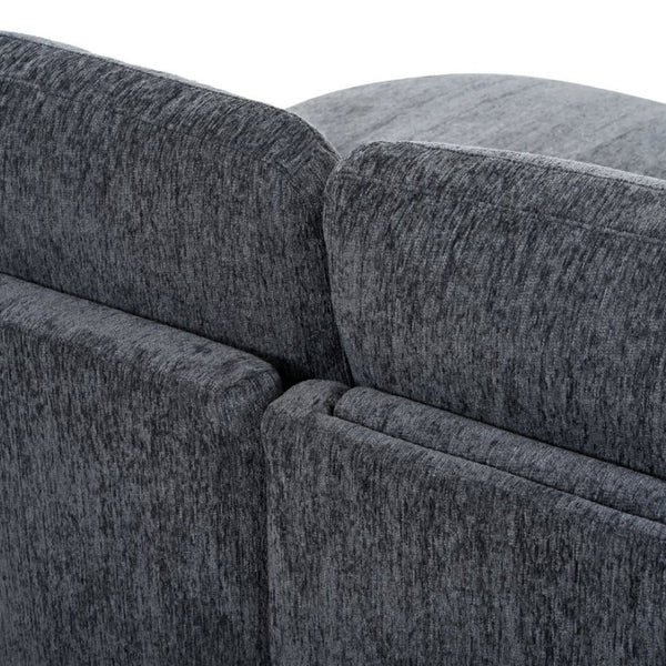 English Elm U-Style Chenille U Shaped Sectional with Storage Ottoman and Drop Down Console Grey WY000553AAE