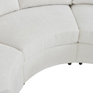English Elm 109.4 Inch Semi Circular Chenille Sectional Sofa Deep Wraparound Seating for Living Rooms Beige WY000554AAA