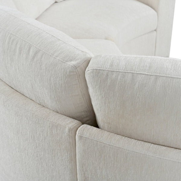English Elm 109.4 Inch Semi Circular Chenille Sectional Sofa Deep Wraparound Seating for Living Rooms Beige WY000554AAA