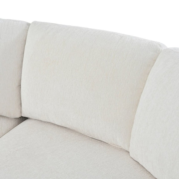 English Elm 109.4 Inch Semi Circular Chenille Sectional Sofa Deep Wraparound Seating for Living Rooms Beige WY000554AAA