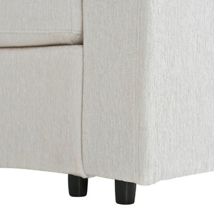 English Elm 109.4 Inch Semi Circular Chenille Sectional Sofa Deep Wraparound Seating for Living Rooms Beige WY000554AAA