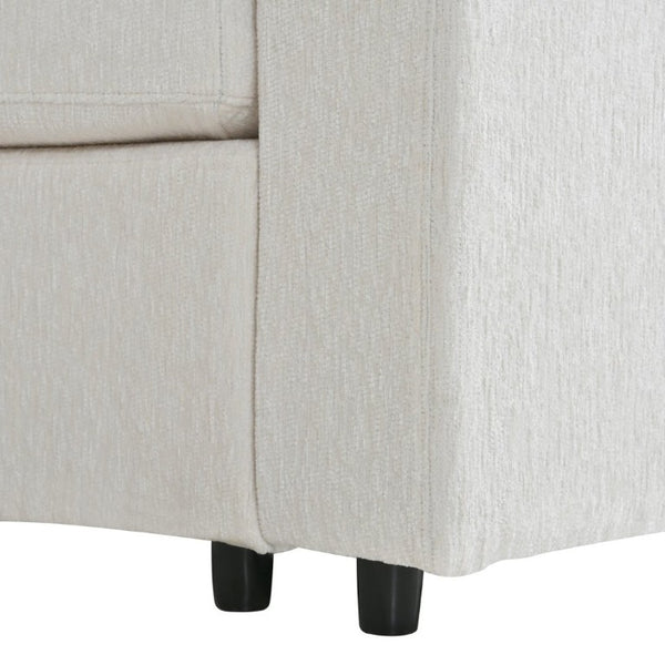 English Elm 109.4 Inch Semi Circular Chenille Sectional Sofa Deep Wraparound Seating for Living Rooms Beige WY000554AAA