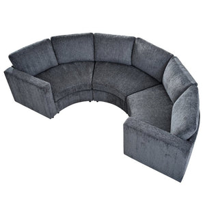 English Elm 109.4 Inch Semi Circular Chenille Sectional Sofa Deep Wraparound Seating for Living Rooms Grey WY000554AAE