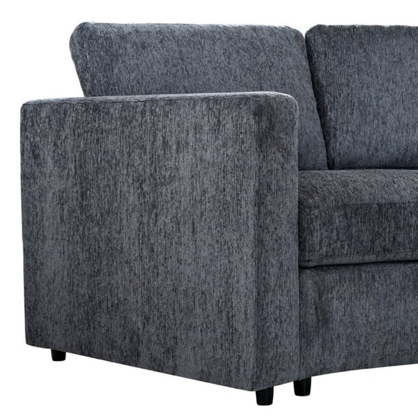 English Elm 109.4 Inch Semi Circular Chenille Sectional Sofa Deep Wraparound Seating for Living Rooms Grey WY000554AAE