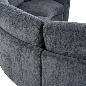 English Elm 109.4 Inch Semi Circular Chenille Sectional Sofa Deep Wraparound Seating for Living Rooms Grey WY000554AAE
