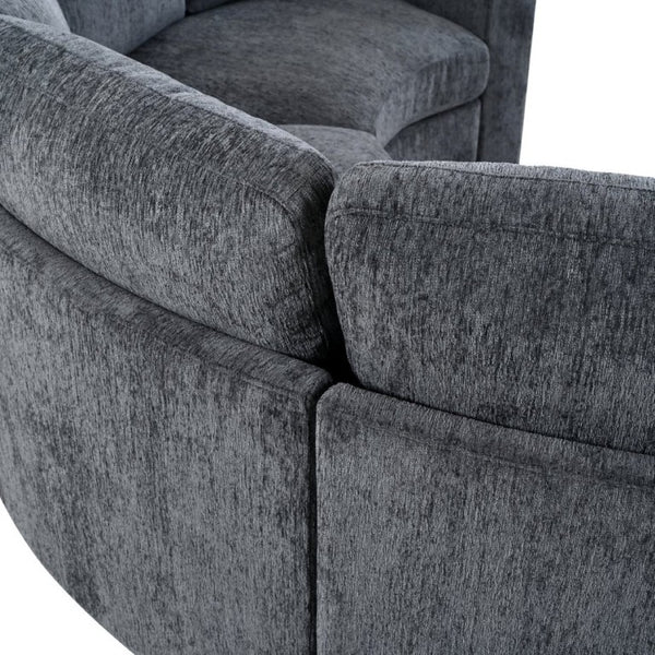 English Elm 109.4 Inch Semi Circular Chenille Sectional Sofa Deep Wraparound Seating for Living Rooms Grey WY000554AAE