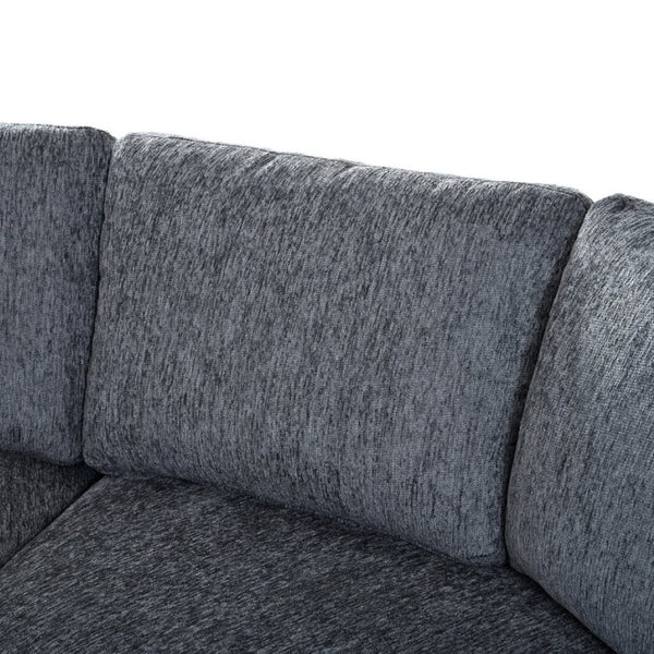 English Elm 109.4 Inch Semi Circular Chenille Sectional Sofa Deep Wraparound Seating for Living Rooms Grey WY000554AAE