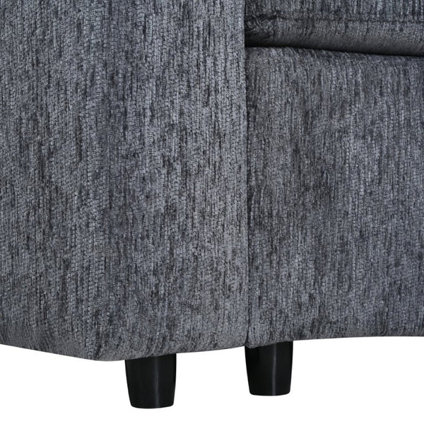 English Elm 109.4 Inch Semi Circular Chenille Sectional Sofa Deep Wraparound Seating for Living Rooms Grey WY000554AAE
