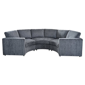 English Elm 109.4 Inch Semi Circular Chenille Sectional Sofa Deep Wraparound Seating for Living Rooms Grey WY000554AAE