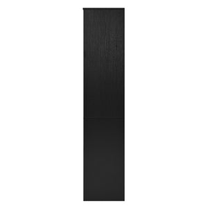 English Elm U_style Tall Freestanding Bar Cabinet with Wine Rack Stemware Holder and Soft Close Doors WY000555AAB