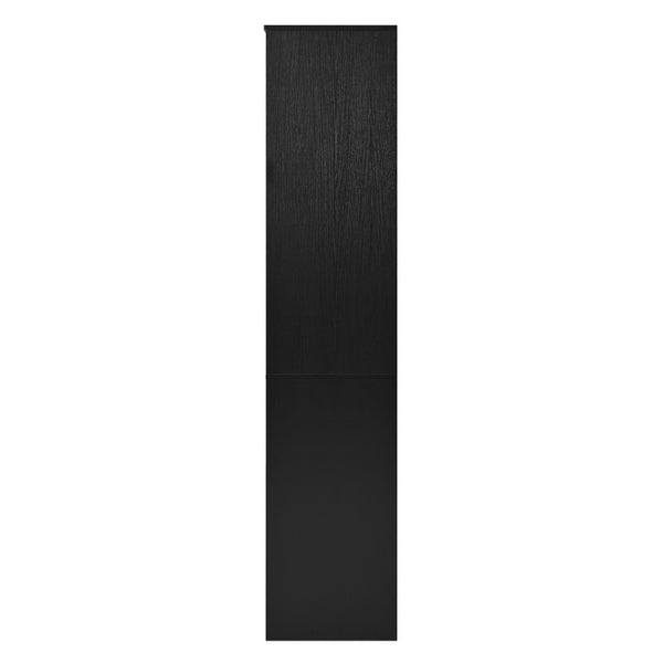 English Elm U_style Tall Freestanding Bar Cabinet with Wine Rack Stemware Holder and Soft Close Doors WY000555AAB