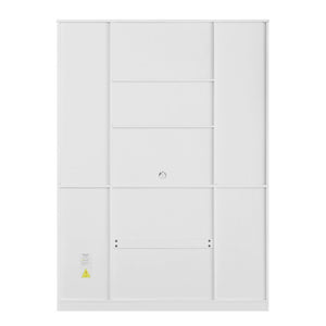 English Elm U_style 72 Inch Freestanding Bar Cabinet with App LED Lighting and Wine Storage White WY000555AAK