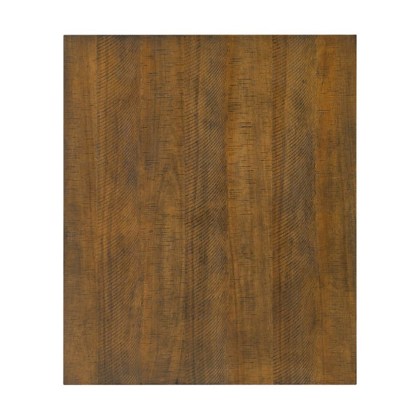 English Elm 36 Inch Farmhouse Bar Table Set with Power Outlet Open Shelves and Padded Stools WY000556AAD