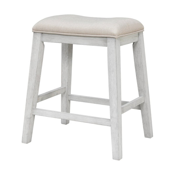 English Elm 36 Inch Farmhouse Bar Table Set with Power Outlet Open Shelves and Padded Stools WY000556AAD