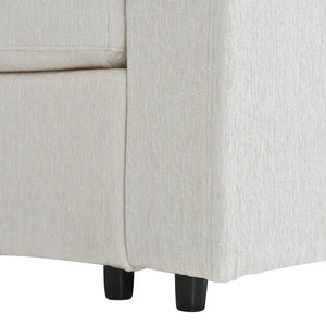 English Elm Curved Chenille Modular Sectional Six Seat Semi Circular Sofa for Modern Living Rooms WY000557AAA