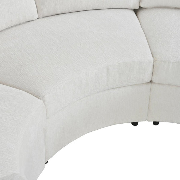 English Elm Curved Chenille Modular Sectional Six Seat Semi Circular Sofa for Modern Living Rooms WY000557AAA