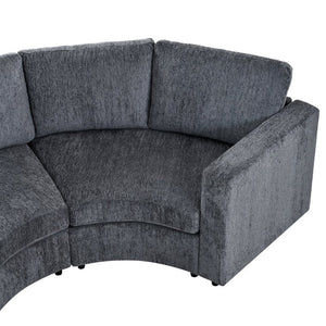 English Elm Curved Chenille Modular Sectional Six Seat Semi Circle Sofa for Living Room WY000557AAE