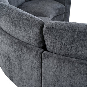 English Elm Curved Chenille Modular Sectional Six Seat Semi Circle Sofa for Living Room WY000557AAE