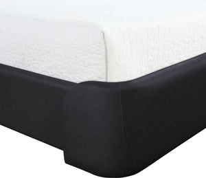 Meridian Furniture Warby Winged Headboard Vegan Leather Platform Full Bed for Modern Contemporary Bedrooms Black WarbyBlack-F