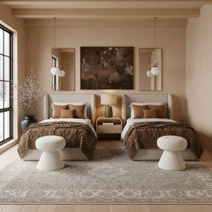 Meridian Furniture Warby Twin Platform Bed Winged Headboard Vegan Leather Upholstered Frame Modern Bedroom Taupe WarbyTaupe-T