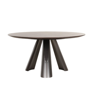 Pasargad Home Novara Round Dining Table - Modern Elegance For Sophisticated Dining Spaces D. Brown Mdf Plz-386dt-r