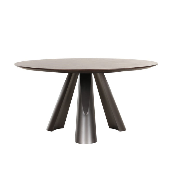 Pasargad Home Novara Round Dining Table - Modern Elegance For Sophisticated Dining Spaces D. Brown Mdf Plz-386dt-r