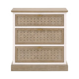 Essentials for Living Weave Entry Cabinet Smoke Gray Oak, White Painted Oak