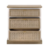 Essentials for Living Weave Entry Cabinet Smoke Gray Oak, White Painted Oak