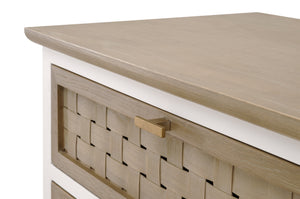 Essentials for Living Weave Entry Cabinet Smoke Gray Oak, White Painted Oak