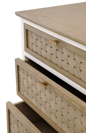 Essentials for Living Weave Entry Cabinet Smoke Gray Oak, White Painted Oak