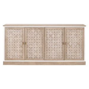 Essentials for Living Weave Media Sideboard 8082.SGRY-OAK/WPO Smoke Gray Oak, White Painted Oak