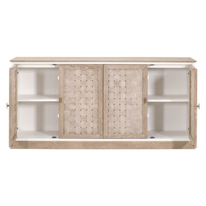 Essentials for Living Weave Media Sideboard 8082.SGRY-OAK/WPO Smoke Gray Oak, White Painted Oak