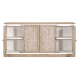 Essentials for Living Weave Media Sideboard 8082.SGRY-OAK/WPO Smoke Gray Oak, White Painted Oak