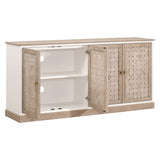 Essentials for Living Weave Media Sideboard 8082.SGRY-OAK/WPO Smoke Gray Oak, White Painted Oak