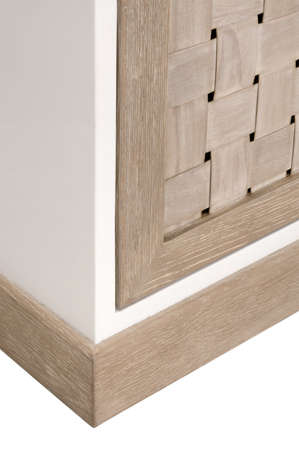 Essentials for Living Weave Media Sideboard 8082.SGRY-OAK/WPO Smoke Gray Oak, White Painted Oak
