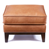 Wells Collection Ottoman Salt Flat - Wells Collection Ottoman Chestnut leather SFWELLOTT00CS Malouf