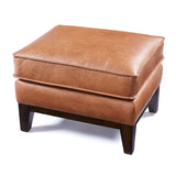 Wells Collection Ottoman Salt Flat - Wells Collection Ottoman Chestnut leather SFWELLOTT00CS Malouf